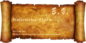 Budinszky Viola névjegykártya